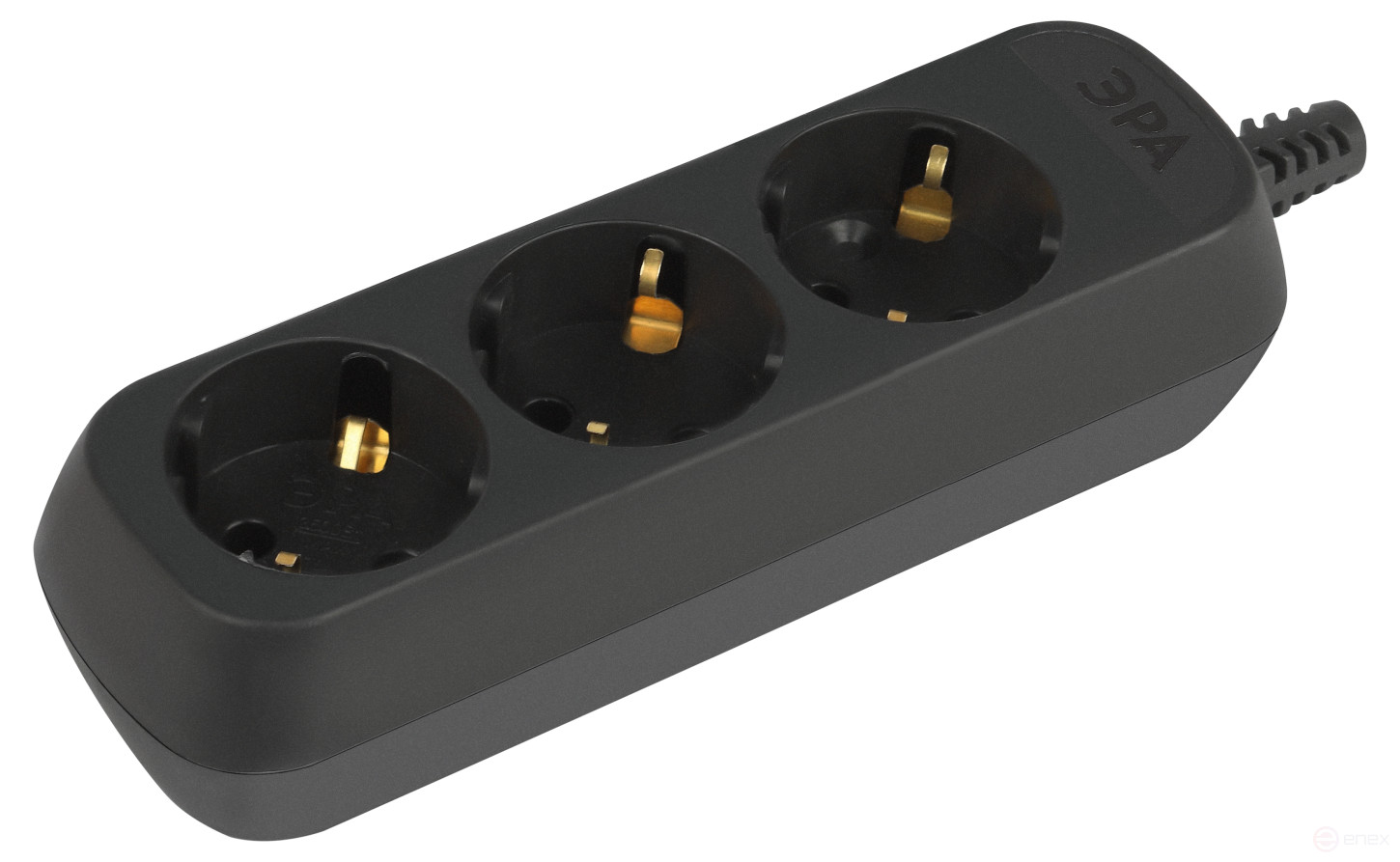 Block ERA KX-3e-B 3 sockets with earthing black