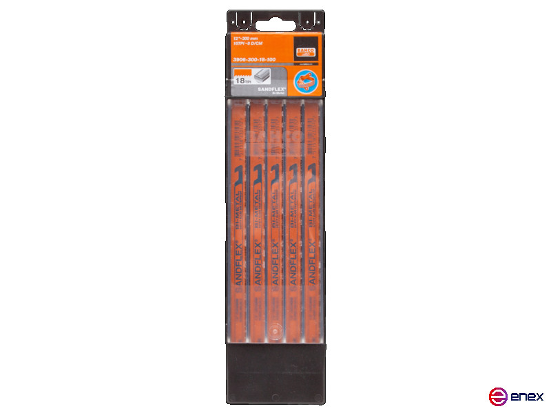 Ножовочное биметаллическое полотно Sandflex 24 TPI, 250 мм - 5 шт