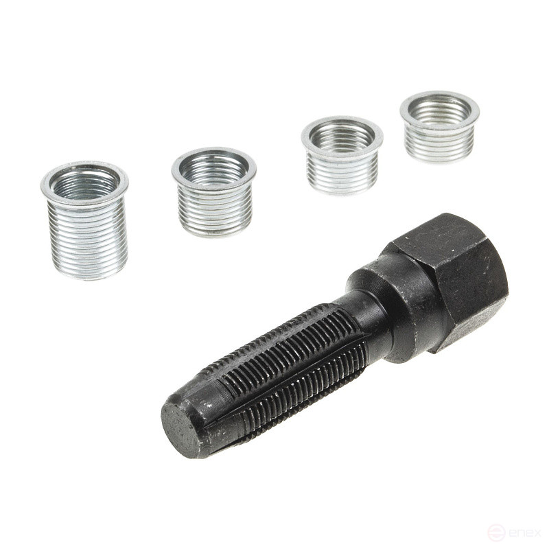 Набор слесарный ER-86740 для восстановления резьбы свечи зажигания 5пр. ЭВРИКА /1/15/60/50