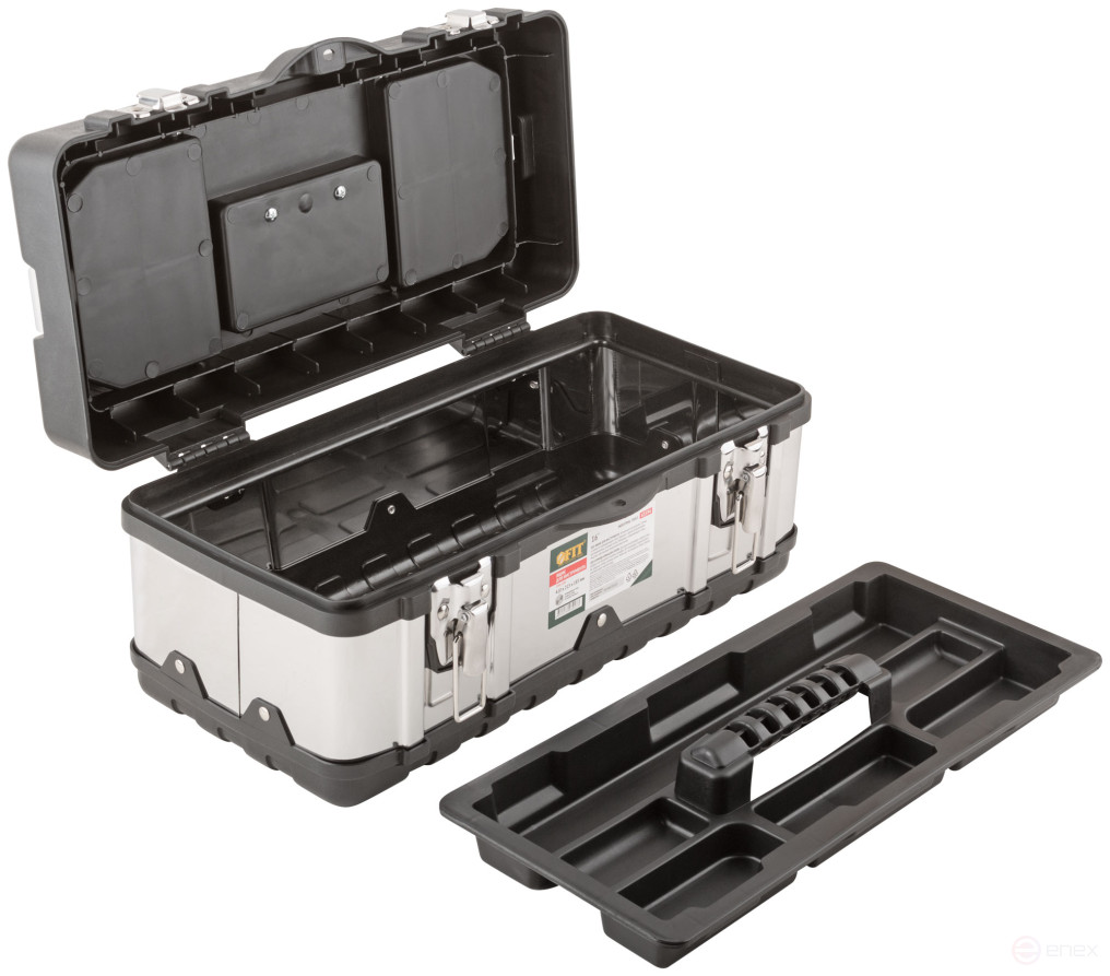 Ящик для инструмента пластиковый 16" (410х215х185 мм) замки и стенки нерж. сталь