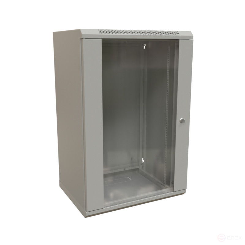 WRline WR-TW-1845-GP-RAL7035 Шкаф настенный 19-дюймовый (19"), 18U, 908x600х450мм, стеклянная дверь, цвет серый (RAL 7035) (разобранный)