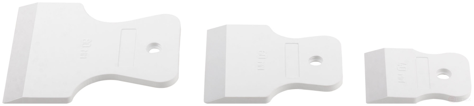 Набор шпателей резиновых 40/60/80мм, белые