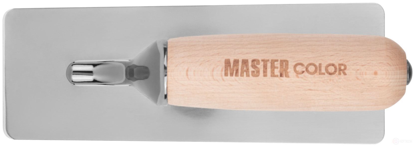 Stainless steel trowel PRO, Venetian shape, beech handle, 200 x 75 mm