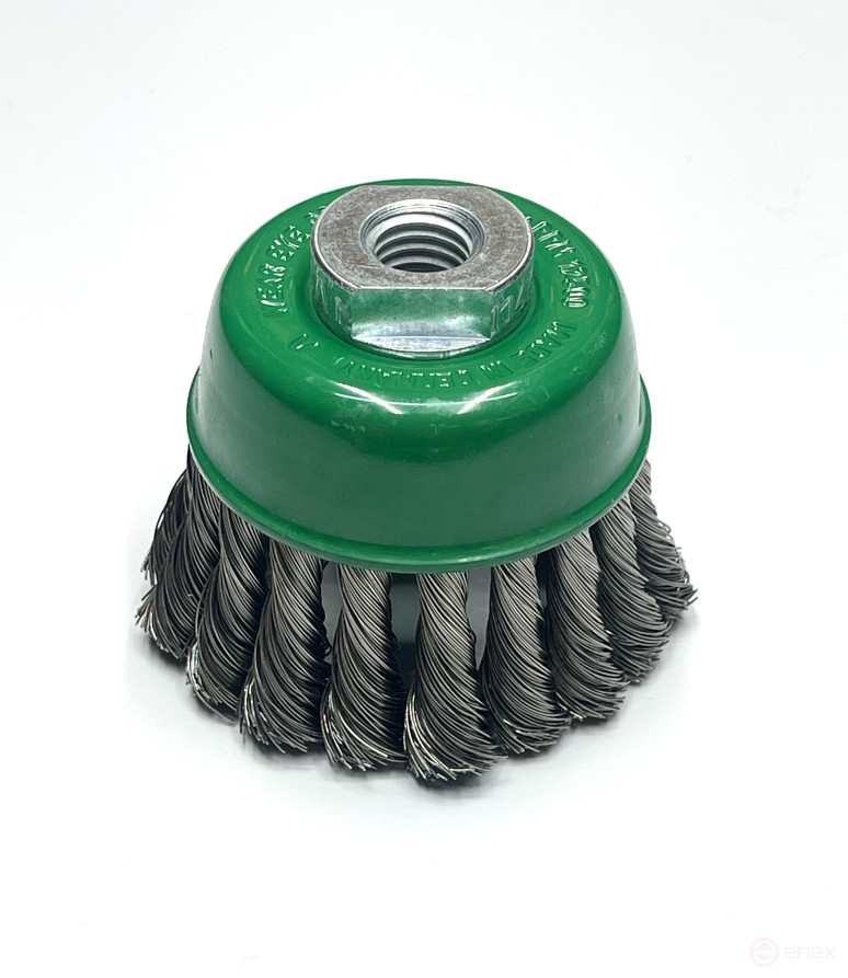 Brush cup harness, D65 mm, 18 harnesses, stainless steel straight wire ROH 0.35 mm, fit M14