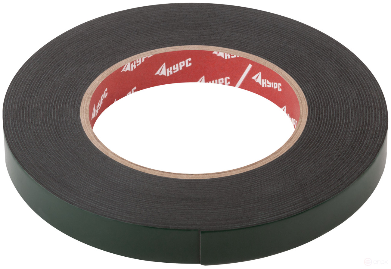 Лента монтажная клейкая на вспененной основе, черная 15 мм х 10 м
