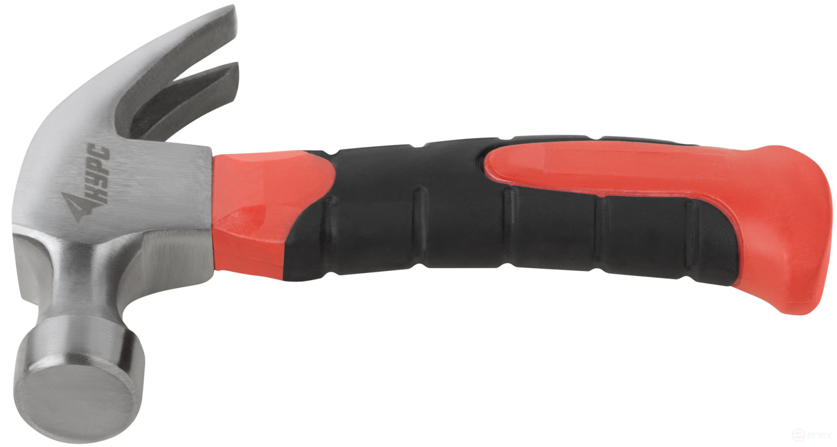 Молоток-гвоздодер укороченный, фиберглассовая обрезиненная ручка, 25 мм, 225 гр.