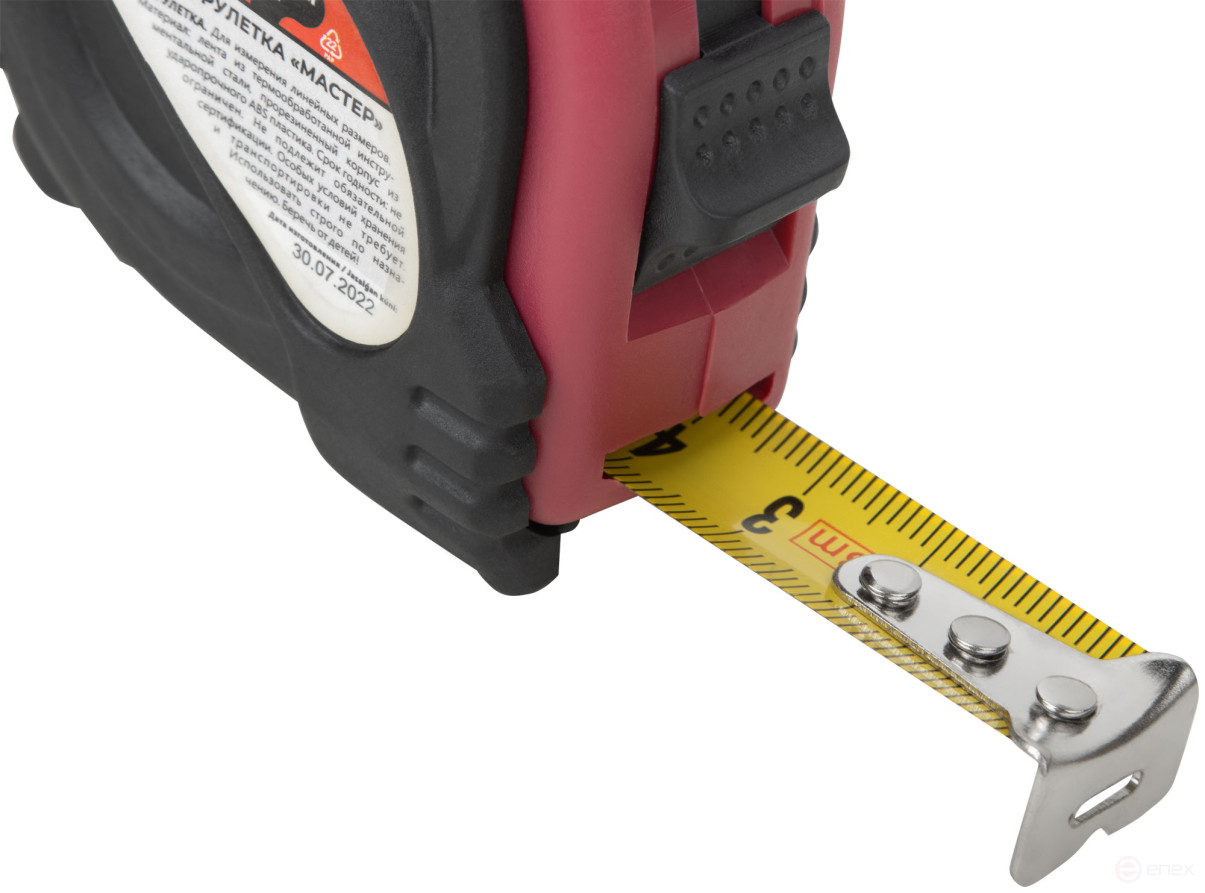 Рулетка прорезиненный корпус "Мастер" 3 м x 16 мм