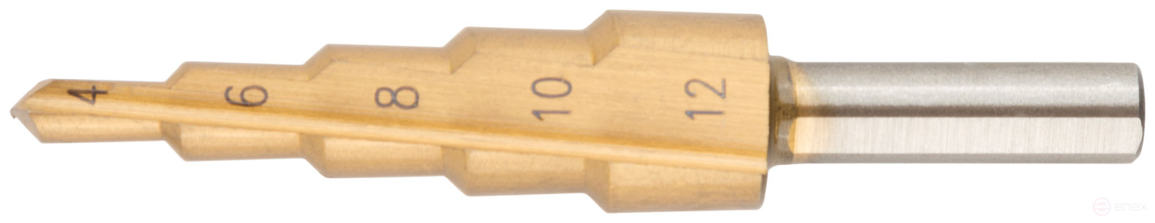 HSS step drill for metal, 5 steps, 4-12 mm