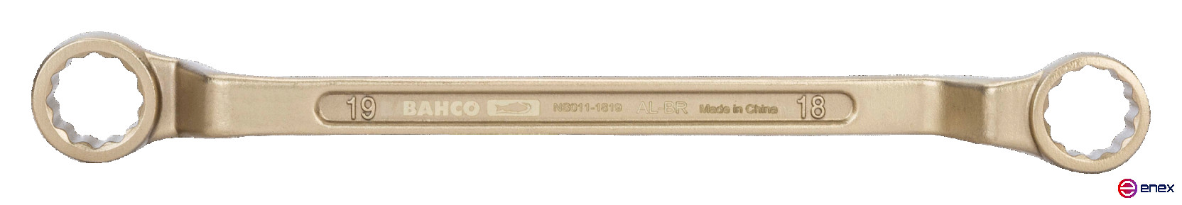 ИБ Накидной изогнутый гаечный ключ (алюминий/бронза), 21x23 мм