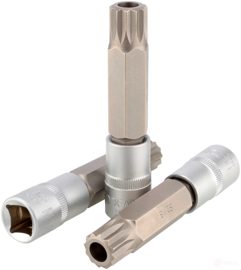 Головка (1/2";L=100mm) со вставкой SPLINE M16 (с отверстием) АвтоDело PRO (39207)