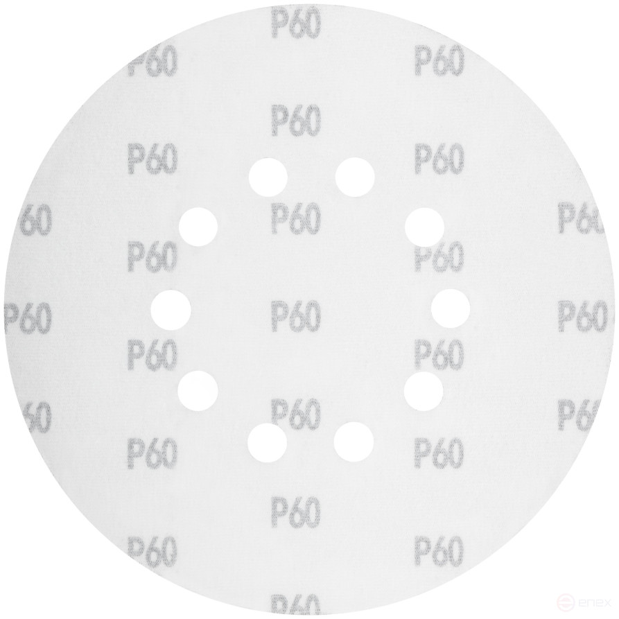 Круги шлифовальные с отверстиями (липучка), алюминий-оксидные, 225 мм, 5 шт. Р 60