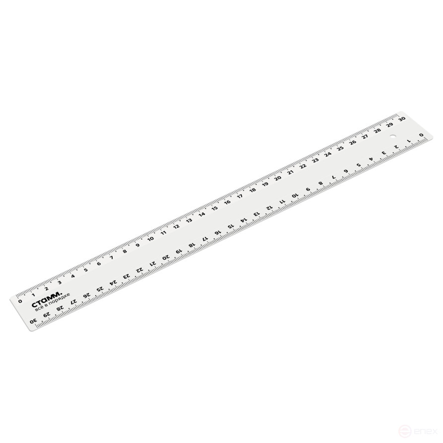 Ruler 30cm STAMM, plastic, 2 scales, transparent, colorless, European weight