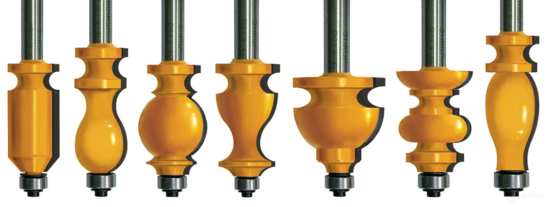 Набор фрез кромочных фигурных, хвостовик 12 мм, 7 штук