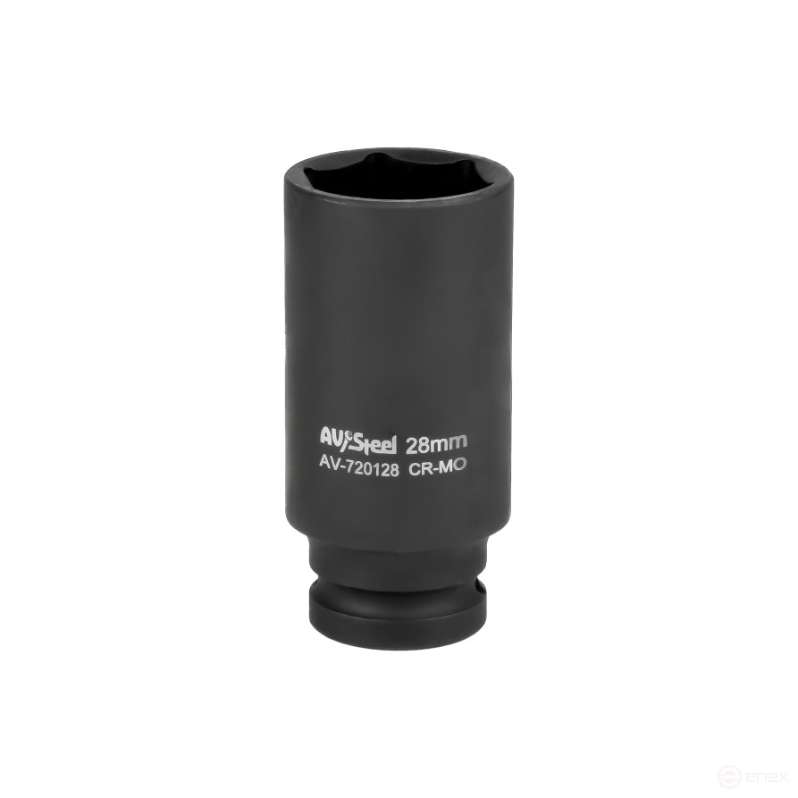 Головка ударная 6-гранная 1/2" удлиненная 28мм