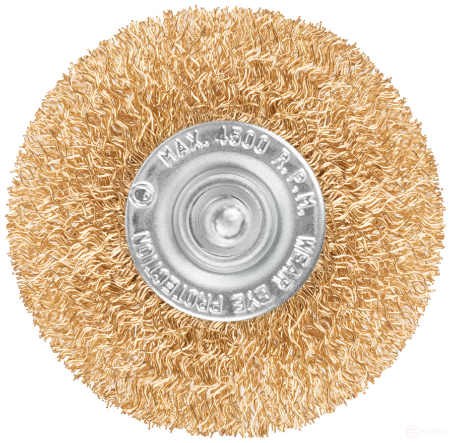 Щетка для дрели, тип "Плоская", латун. витая проволока 0,3 мм, 65 мм, блистер, CUTOP Profi