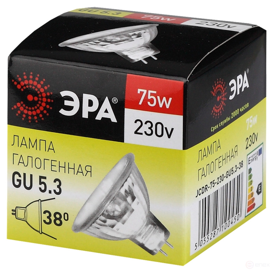 Halogen lamp ERA GU5.3-JCDR(MR16)-75W-230V-CL 75W soffit Warm white light GU5.3