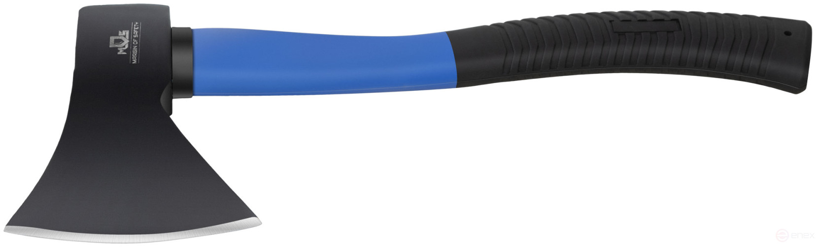 The axe is forged steel, reinforced fiberglass handle 800 gr.