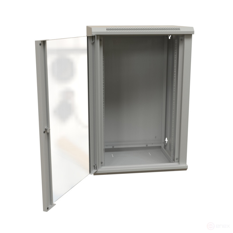 WRline WR-TW-2245-GP-RAL7035 Шкаф настенный 19-дюймовый (19"), 22U, 1086x600х450мм, стеклянная дверь, цвет серый (RAL 7035) (разобранный)