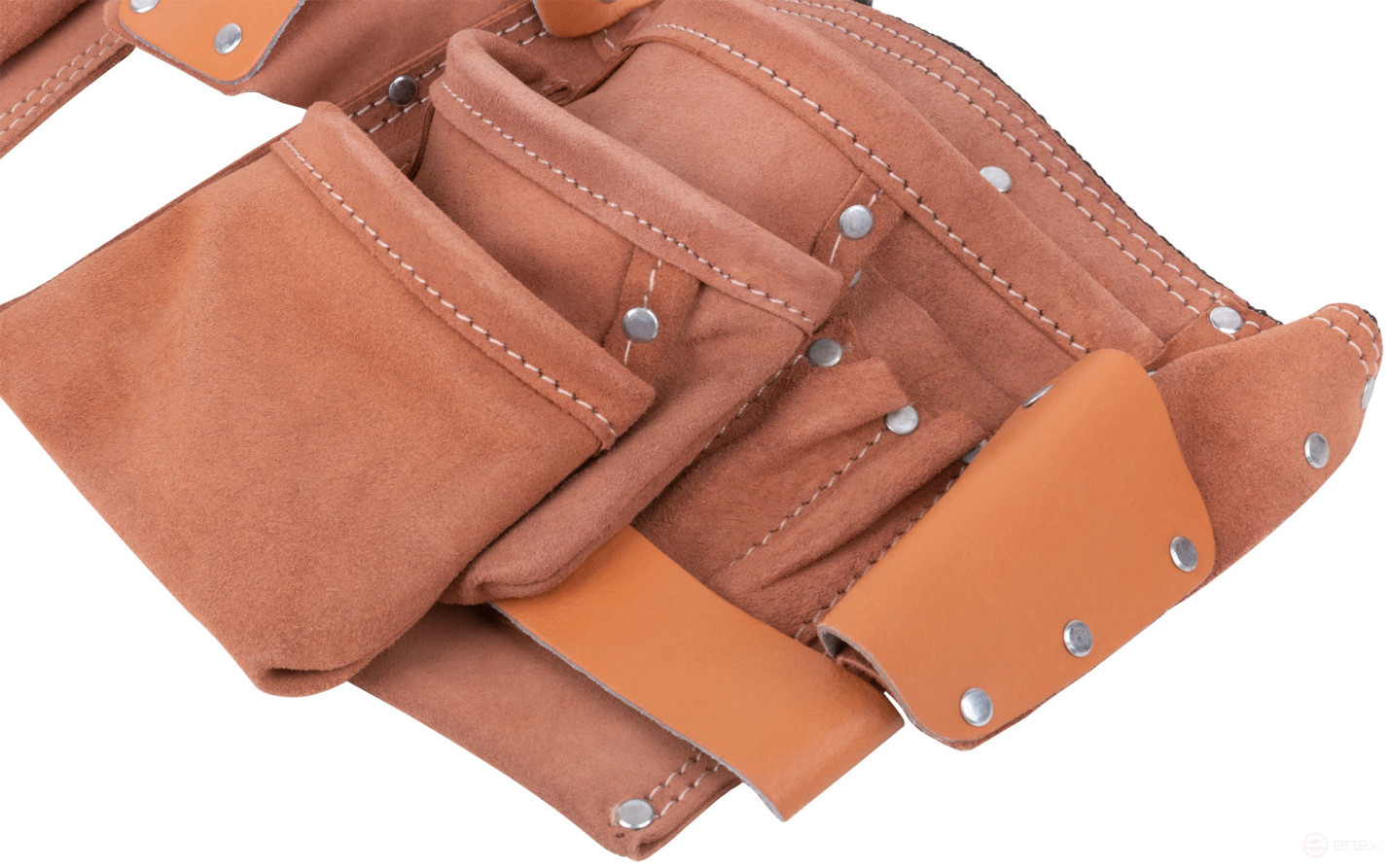 Пояс для инструмента двойной, кожа, 10 отделений, 1 петля для инструмента