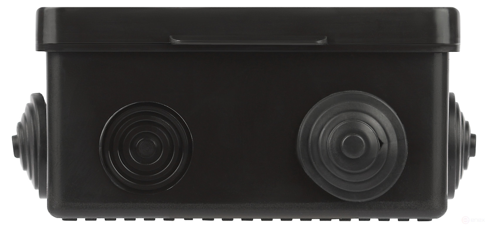 Soldering box ERA KOR-100-100-50- 8g-B open installation black 100x100x50mm with 8 vx hermetic leads. IP54