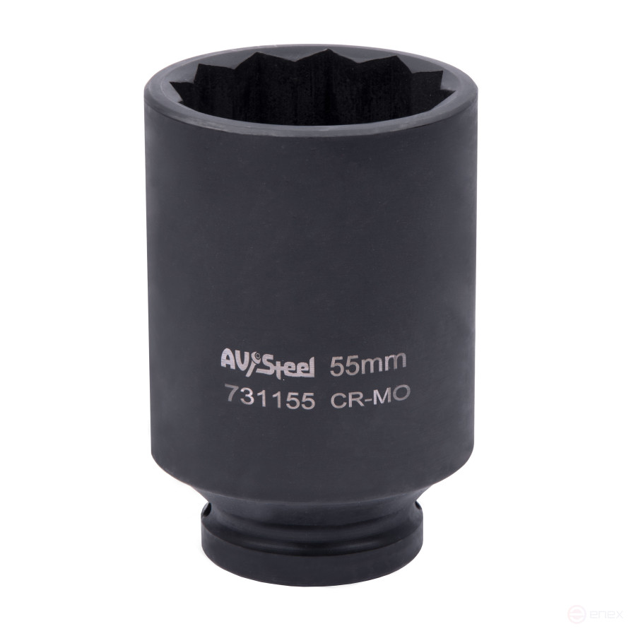 Головка ударная 3/4" двенадцатигранная удлиненная 55мм "AV Steel" AV-731155