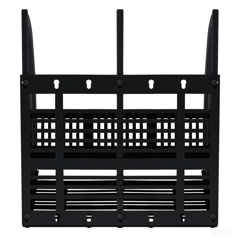 Лоток для бумаг вертикальный СТАММ "Line", сборный, 2 отделения, черный