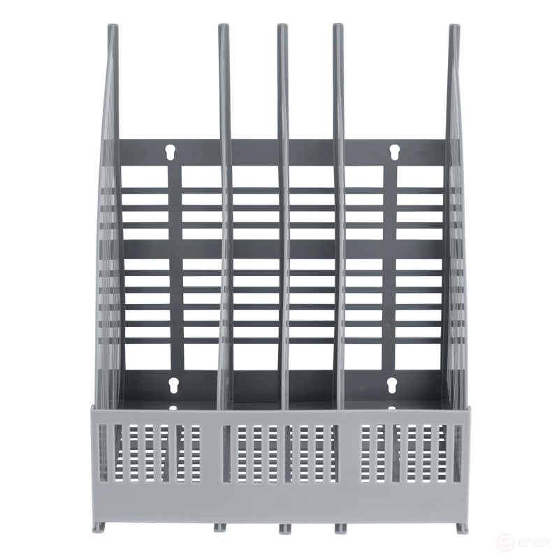 Paper tray vertical STAMP "Line", prefabricated, 4 compartments, grey