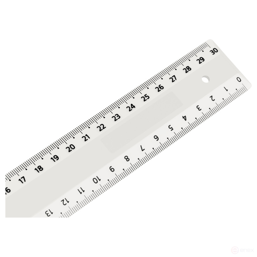 Ruler 30cm STAMM, plastic, 2 scales, transparent, colorless, European weight