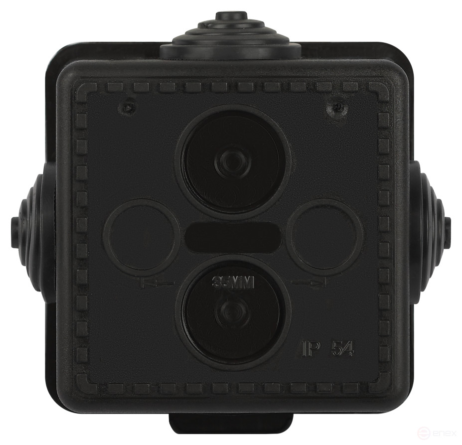 Soldering box ERA KOR-65-65-50- 4g-B open installation black 65x65x50mm with 4 vx hermetic drives. IP54