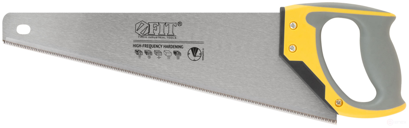 Ножовка по дереву, мелкий каленый зуб 12 ТPI, 3D заточка, 3К пласт.прорезиненная ручка, Профи 400 мм