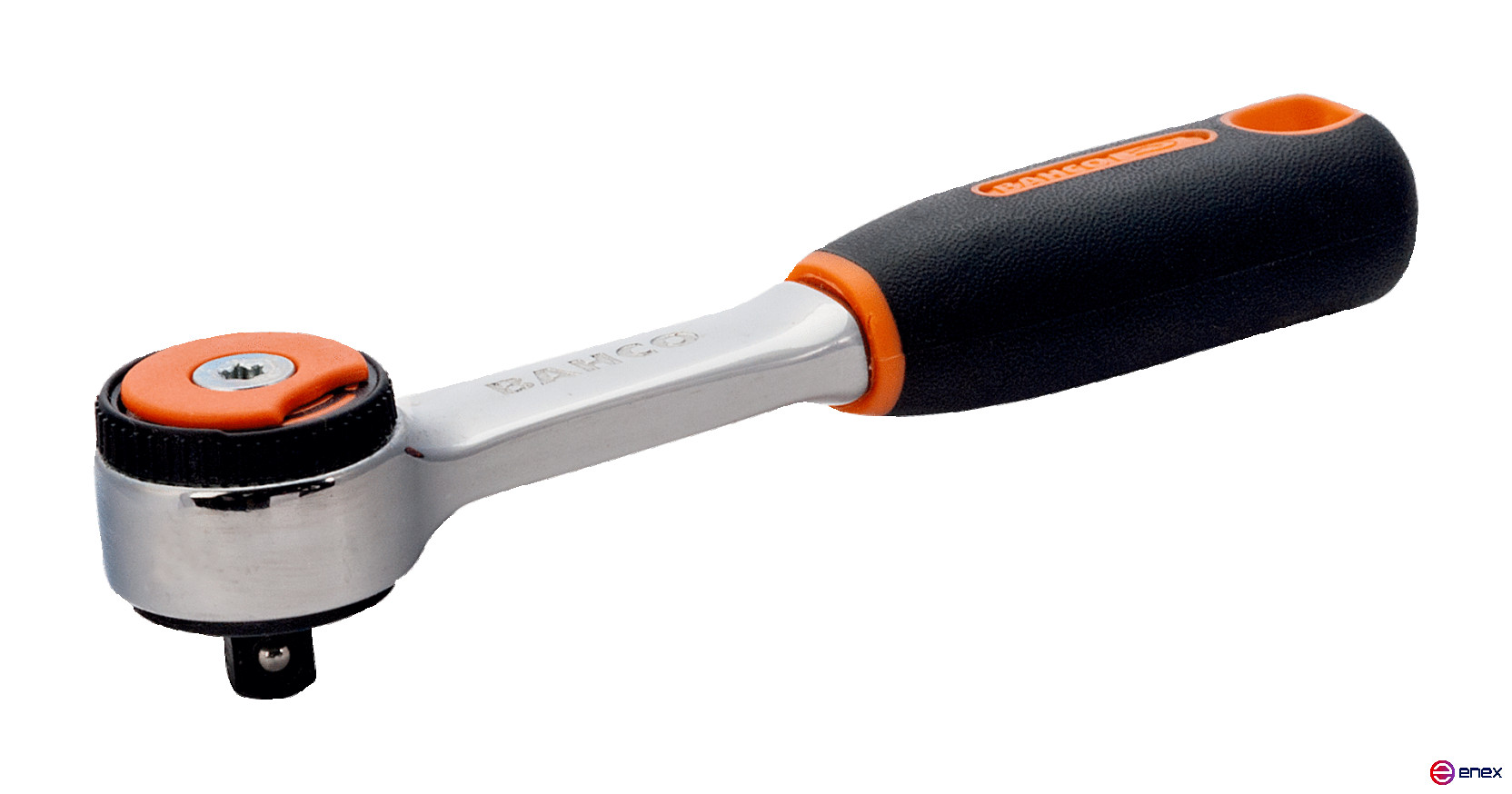 1/4" Reversible handle with round head, with 72 teeth and 5° angle of action, retail package