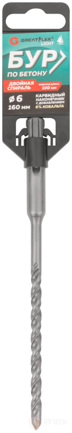 Concrete drill bit, SDS-Plus, GreatFlex Light, 6x160 mm