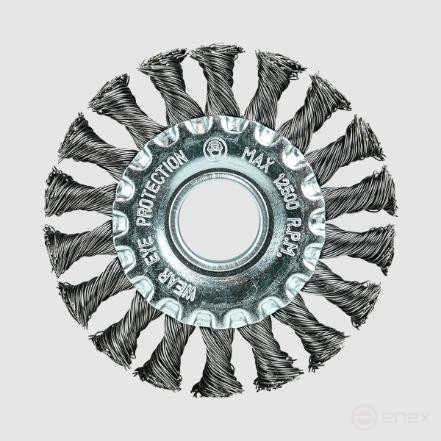 Кордщётка дисковая (витая оцинкованная сталь 0.5 мм, диаметр 100 мм, посадка 22.23 мм) BERGER BG1736