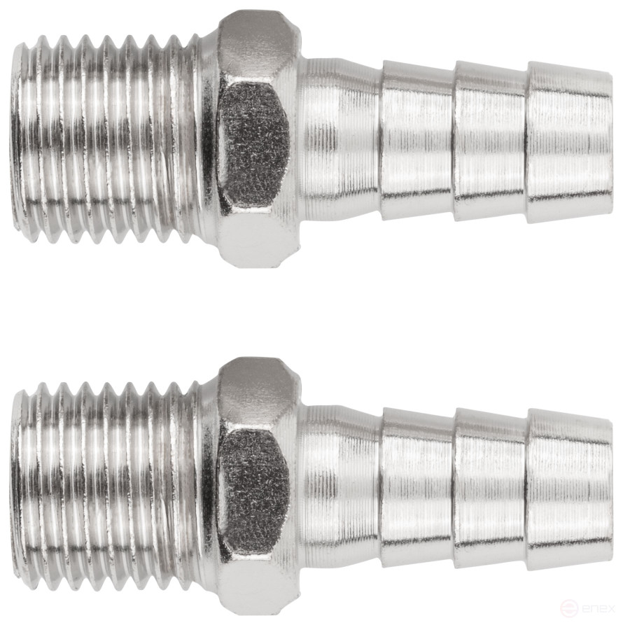 Herringbone adapters 10 mm - 1/4" external thread, 2 pcs.