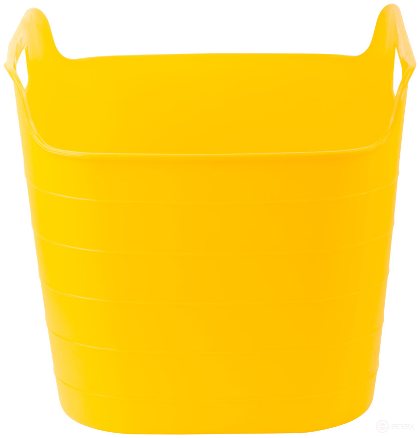 Flexible plastic rectangular bucket 340x370 mm, 26.5 l