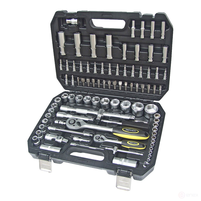 End Head Set ER-80094 1/4"&1/2" DR 6-sided 94 pieces EUREKA 1/3