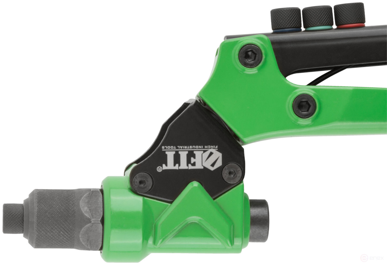 Заклепочник комбинированный Профи с поворотным механизмом 0-360 гр., для резьбовых заклепок М3-М6 и вытяжных заклепок 2,4-4,8 мм (270 мм), кейс