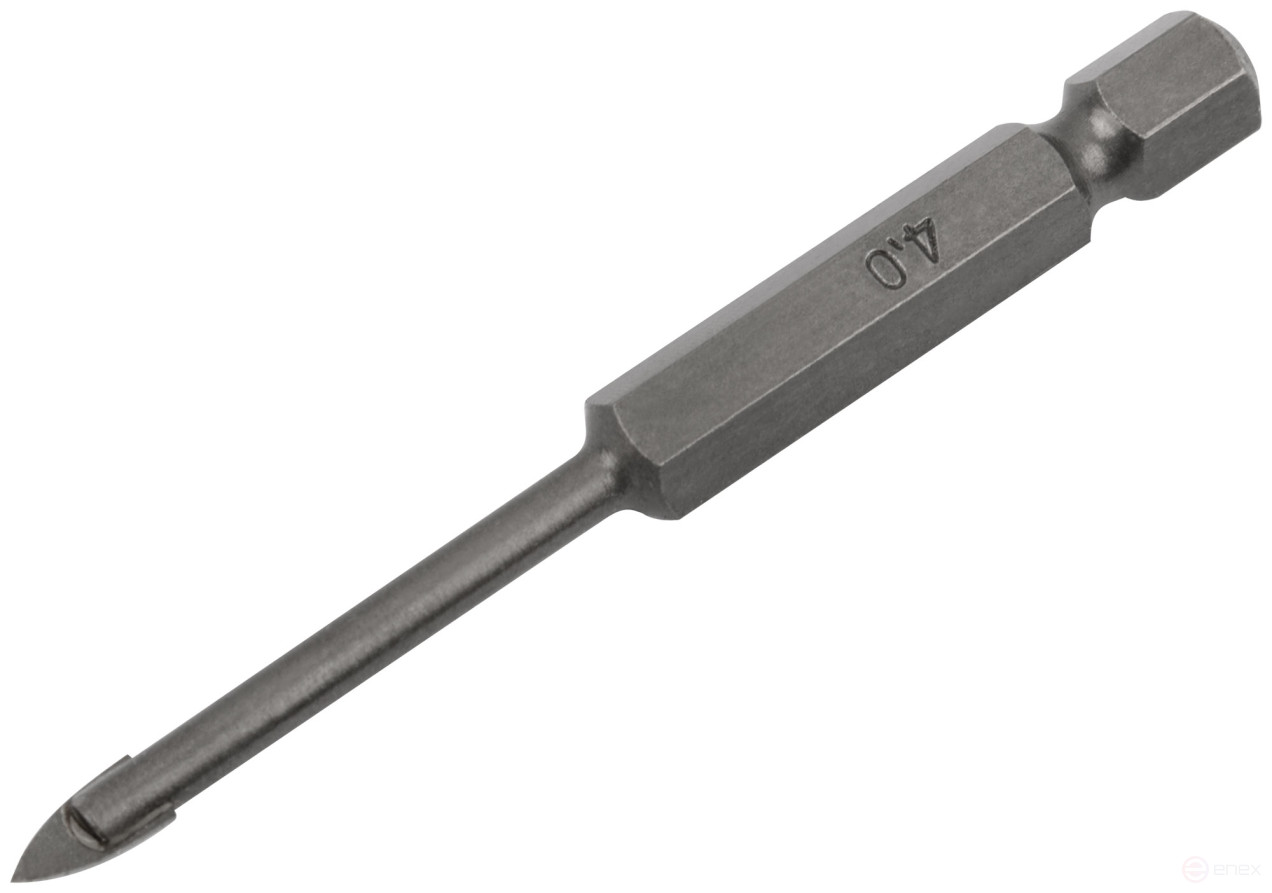 Tile and glass drill bit, hexagon U-shank for a 4x70 mm bit