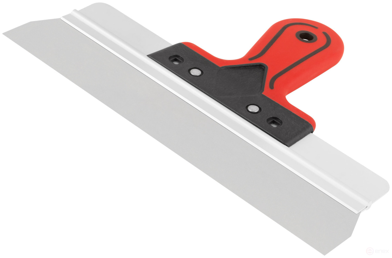 Шпатель фасадный Профи, нержавеющая сталь, прорезиненная ручка 300 мм