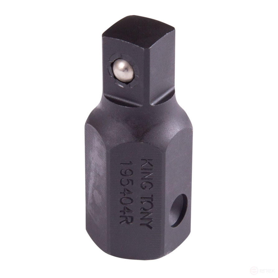 Impact adapter 22 mm>1/2", with ball lock KING TONY 195404R