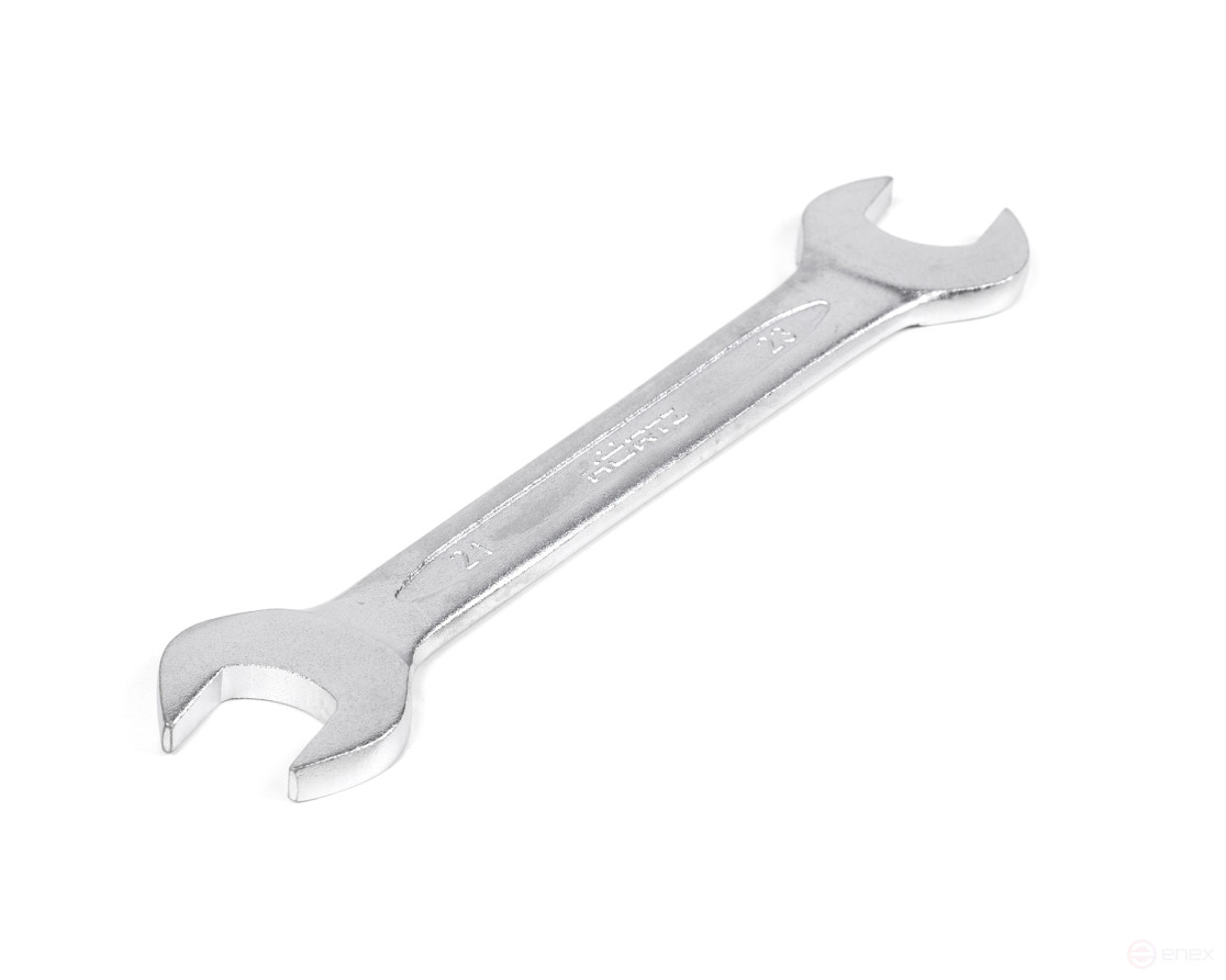 Ключ гаечный рожковый двусторонний 21х23 мм хромирование HORTZ