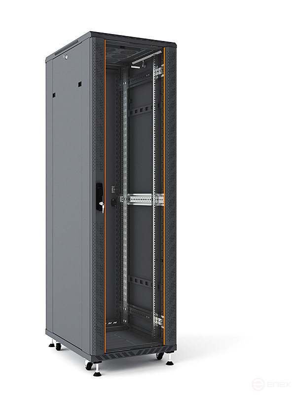 Шкаф телекоммуникационный Ripo 256010GM/B 19" напольный 25U 600х1000 черный дверь стекло