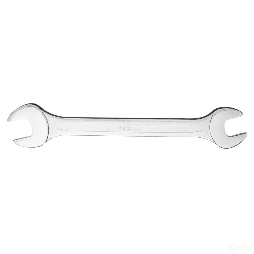 Ключ с открытым зевом, двухсторонний, 10 x 11 мм