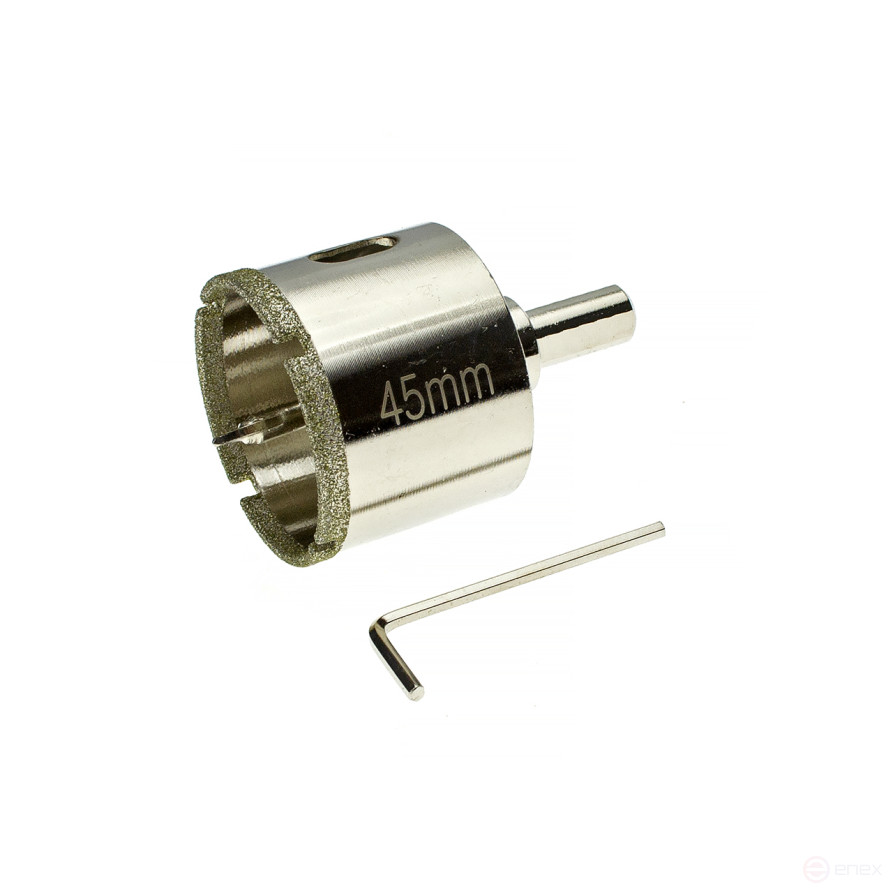 Коронка алмазная по кафелю и стеклу 45 мм с ц/с, Чеглок (5/60)