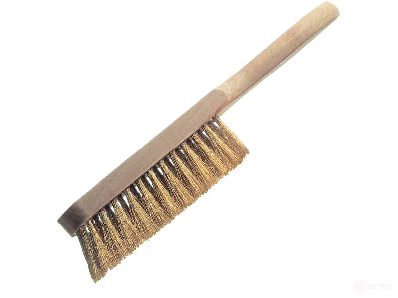 Щетка ручная, 4 рядная, латунная проволока MES гофрированная 0,25 мм, высота ворса 40 мм