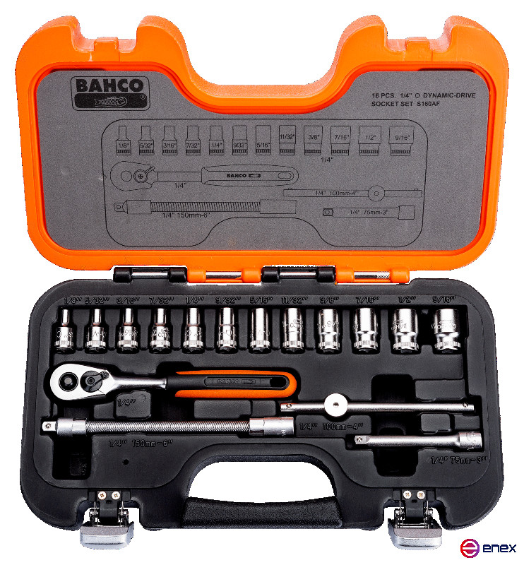 1/4Набор торцевых головок 1/8-9/16, 16 предметов