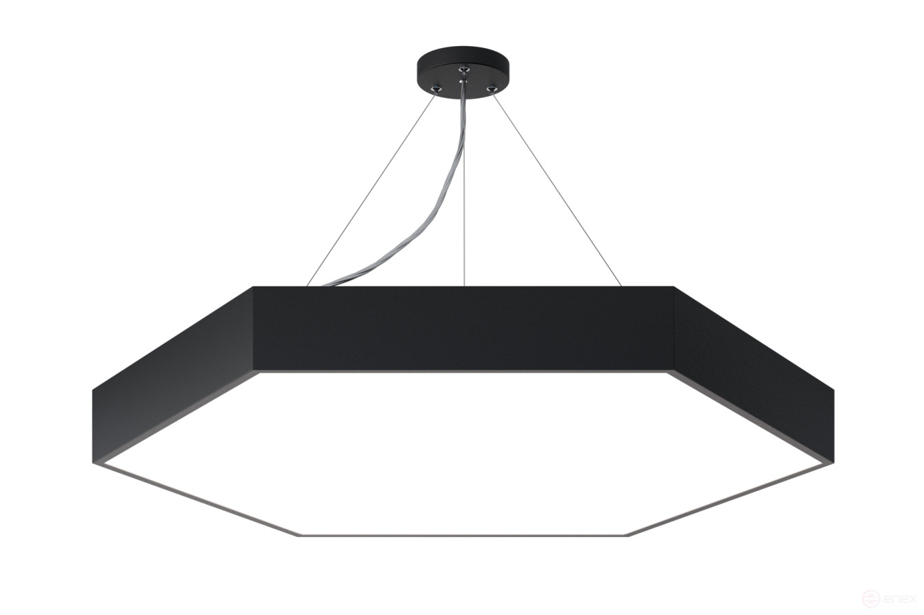 Светильник LED ЭРА Geometria SPO-122-B-40K-066 Hexagon 66Вт 4000К 5300Лм IP40 800*800*80 черный подвесной