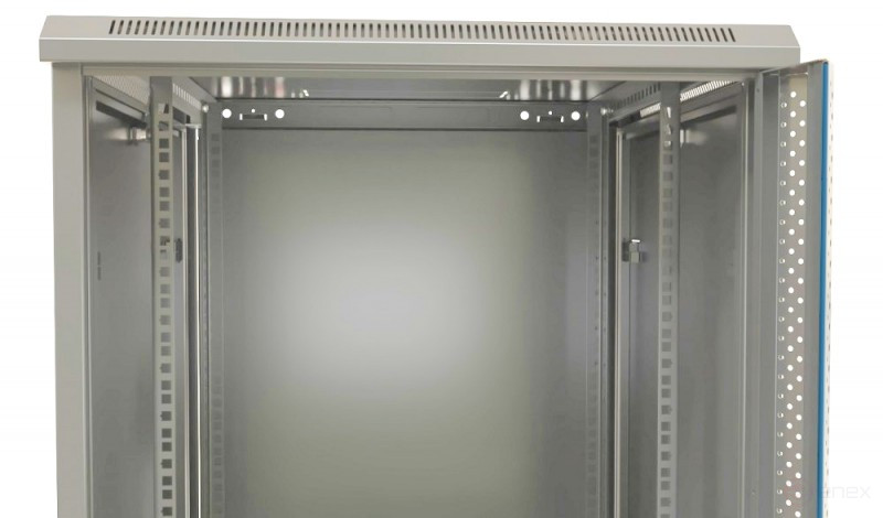 TWB-FC-1845-SR-RAL7035 Wall cabinet 19-inch (19"), 18U, 920x600x450mm, metal front door with lock, two side panels, with the possibility of mounting on legs (included), color gray (RAL 7035) (disassembled)