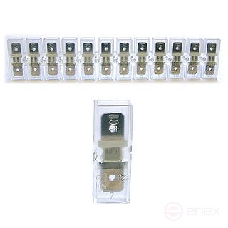 Разъём эластичный с плоским штекером, размер 12, 6,3x0,8 мм (упак.10шт)