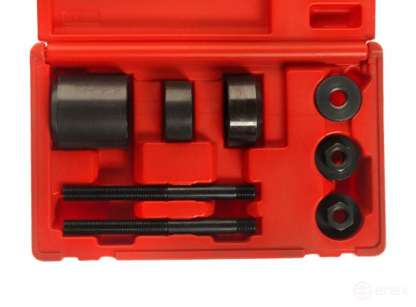 A set of tools for dismantling/mounting the rear suspension silent blocks (OPEL) in the JTC case